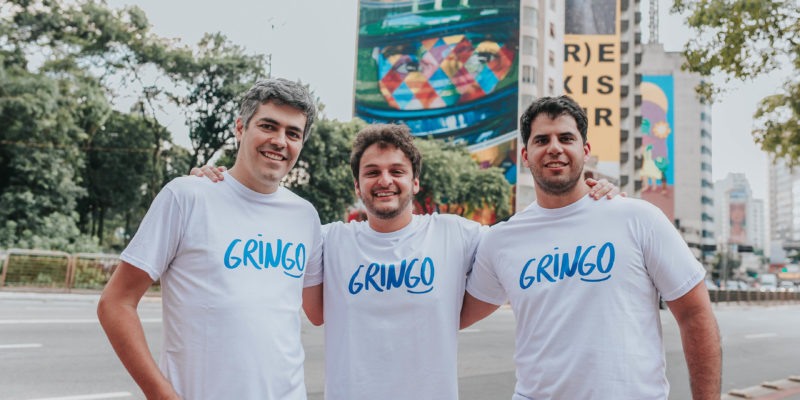 Juliano Dutra, Caique Carvalho e Rodrigo Colmonero, fundadores da startup Gringo.